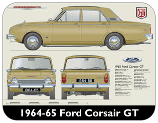 Ford Corsair GT 1963-65 Place Mat, Medium